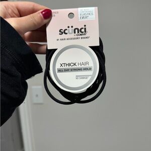 Scunci Black Hair Elastics for Thick Hair
